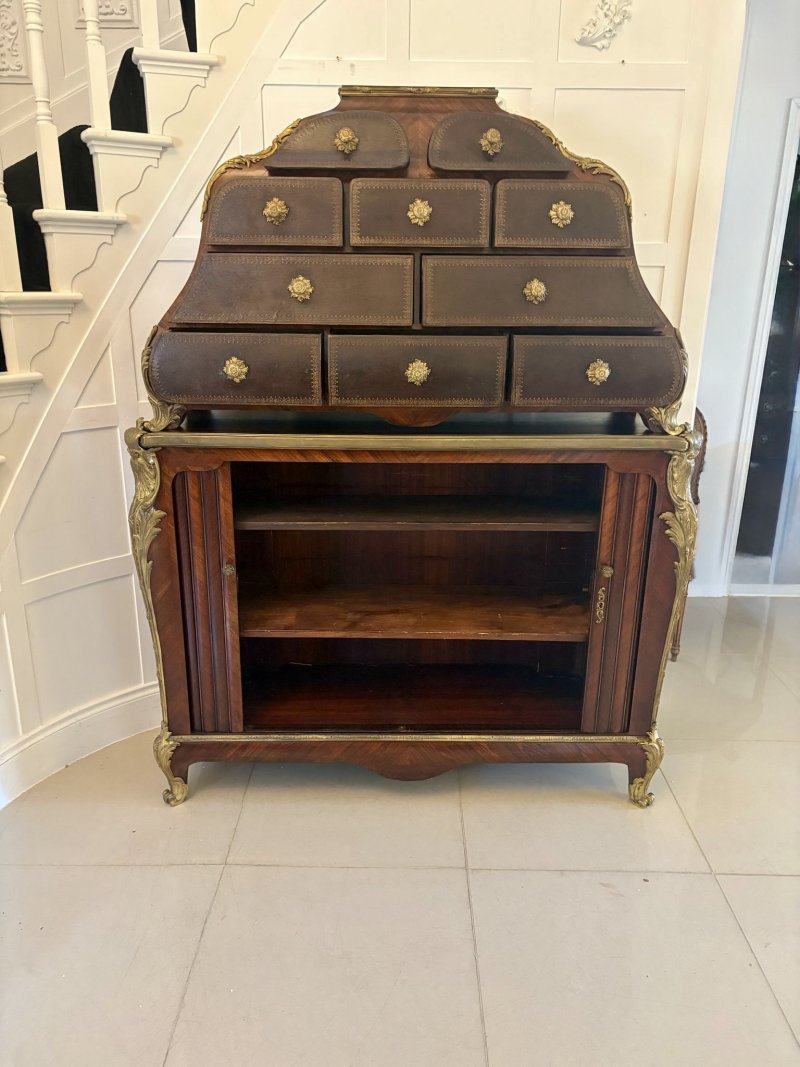 Superb Quality 19th Century Antique French Kingwood and Ormolu Mounted Cartonnier Cabinet - Image 7